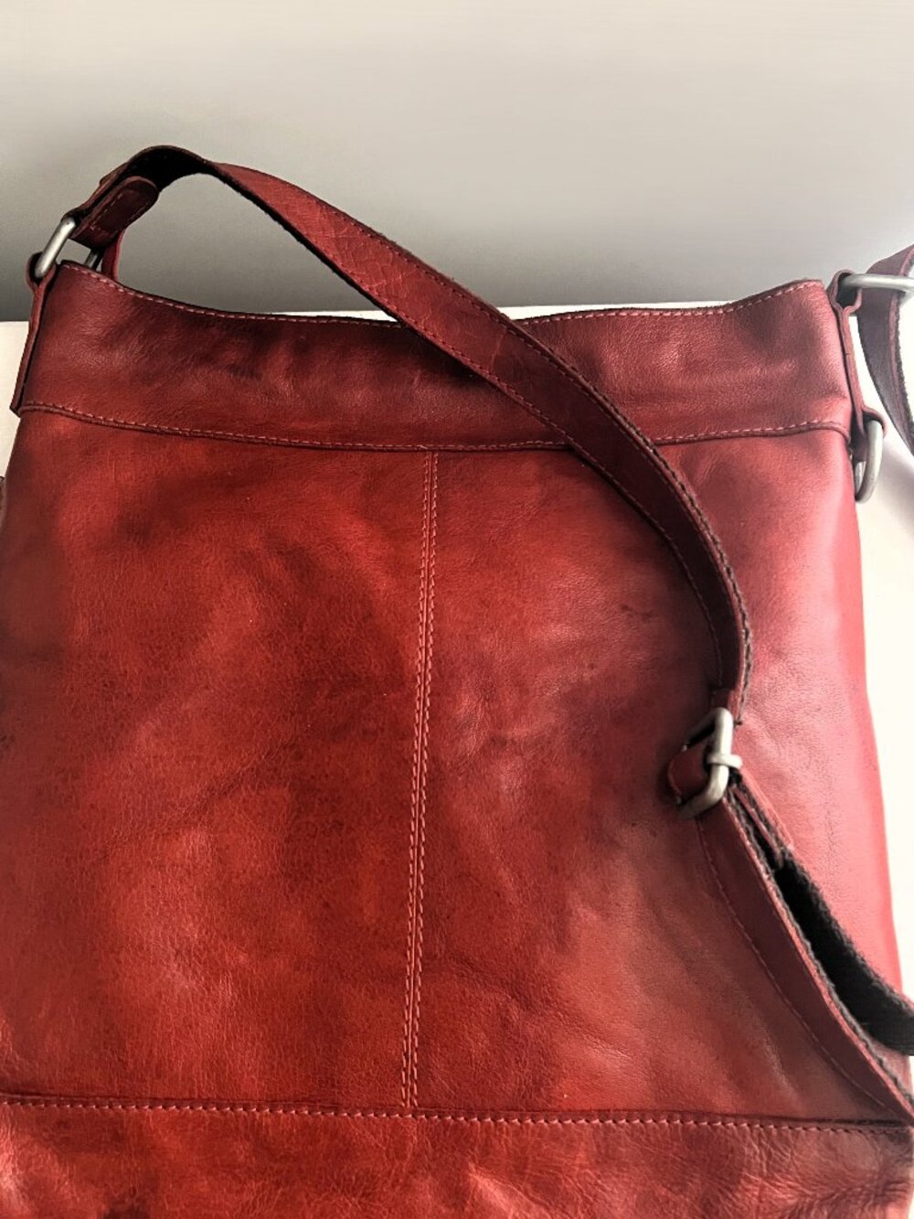 Jack Georges Voyager Hand-Stained Buffalo Leather Voyager Crossbody Bag
